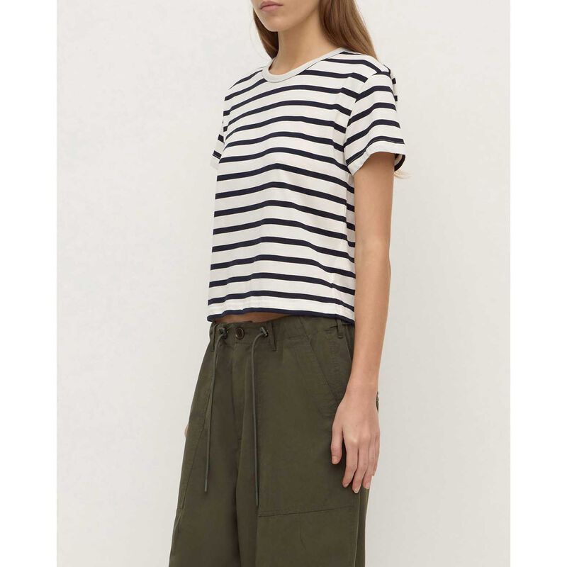 Assembly Label Mollie Stripe Short Sleeve Tee Navy Cream Stripe image number 2